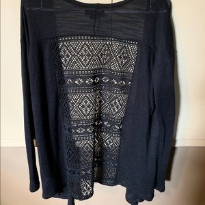 Crotchet cutout back lightweight cardigan